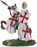 Crusader English Jostling Phalanx Spear Knight Cavalry Horse Figurine Statue