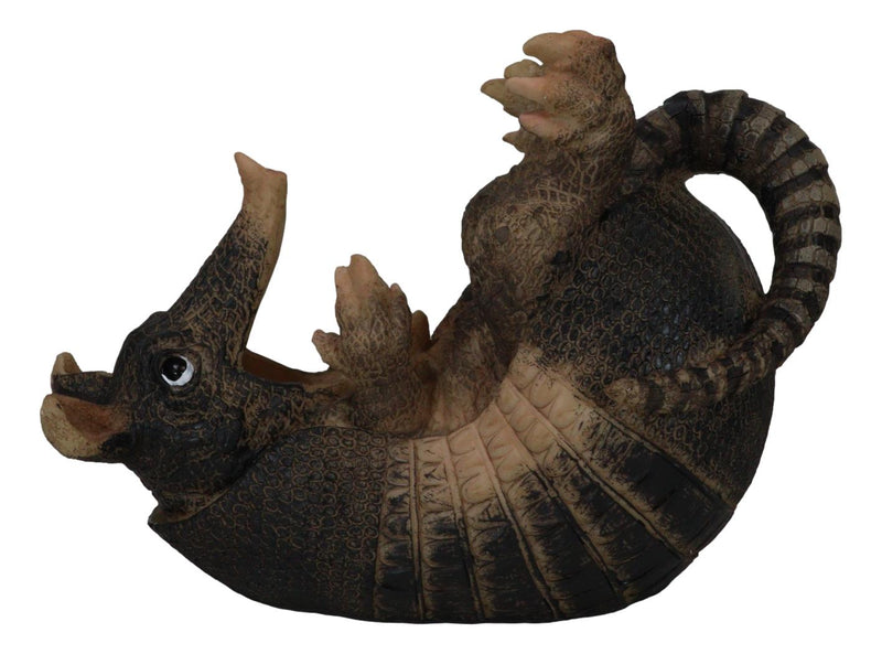 Coiled Wild Desert Armadillo Guzzler 9.5" Long Wine Bottle Holder Caddy Figurine