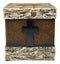 Rustic Western Fleur De Lis Cross With Birchwood Accent Tissue Box Holder Case