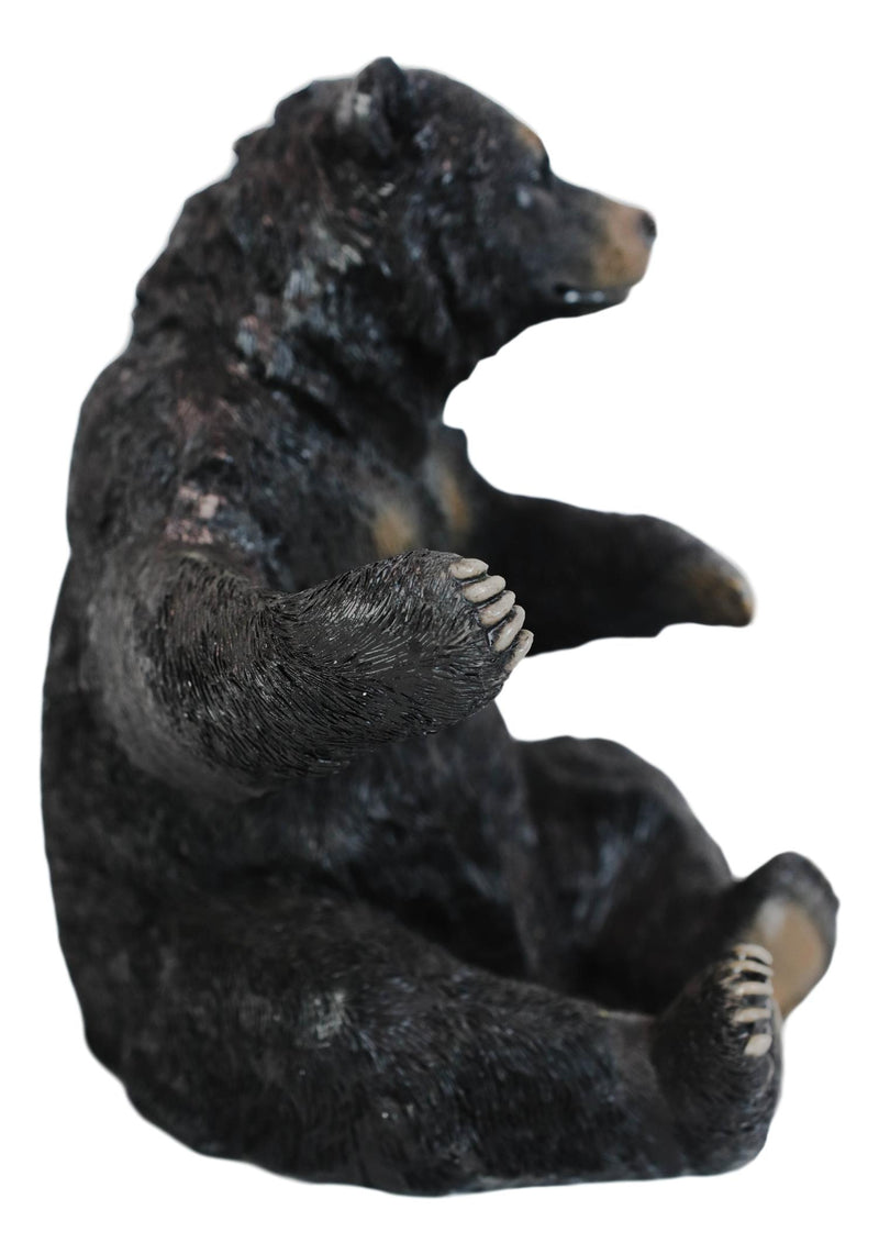 Rustic Cabin Lodge Decorative Sitting Black Bear Wine Bottle Holder Figurine