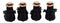 Catch Of The Day Fishing Bears With Bass Fish Figurine Set 4"H Hunting Bears