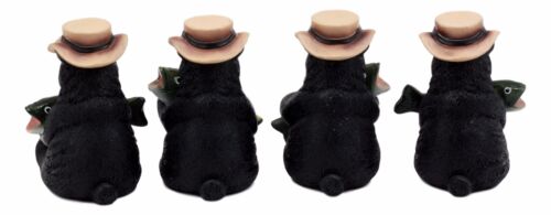 Catch Of The Day Fishing Bears With Bass Fish Figurine Set 4"H Hunting Bears
