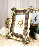 Rustic Buckhorn Deer Stag Antlers Picture Frame With Easel Back 4"X6" Photo
