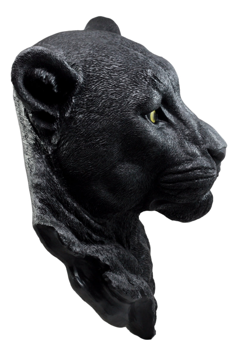 Ebros Large Black Panther Head Wall Decor Plaque 16"Tall Jaguar Wall Bust Plaque