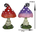 Enchanted Fairy Garden Miniature Colorful Toadstool Mushrooms Figurine Set of 2