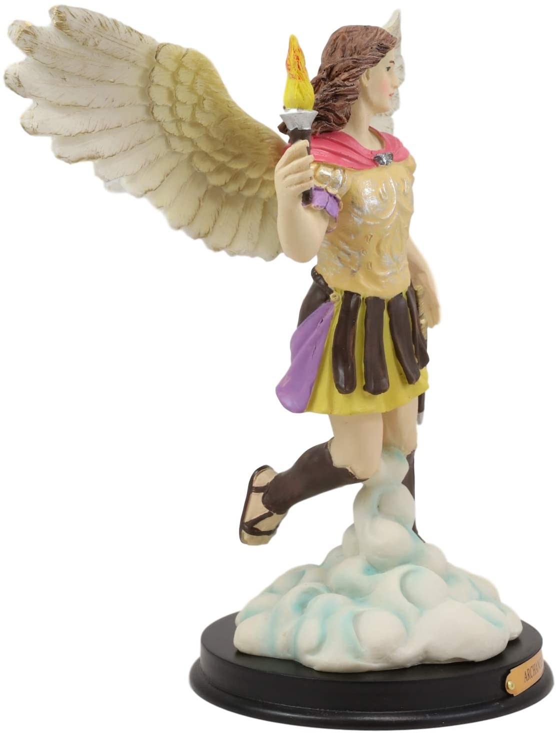 Ebros Byzantine Eastern Orthodox Saint Uriel Statue with Brass Name Plate 9.5"H
