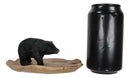 Ebros Rustic Forest Black Bear On Wood Base Soap Keys Coins Dish Resin Figurine