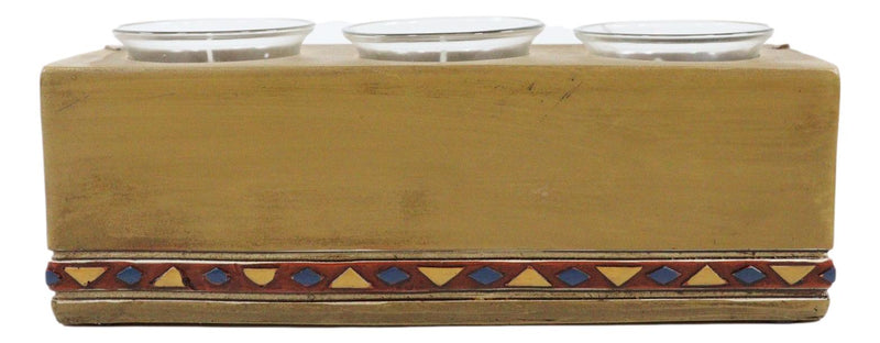 Southwest Indian Navajo Vectors And Feathers Tea Light Votive Candles Holder