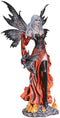 Ebros Goddess Fire Fairy W/ Black Dragon Resin Statue Home Decor Figurine 24.5"H