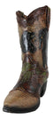 Western Black Bear Family With Pine Cones Cowboy Cowgirl Boot Vase Figurine