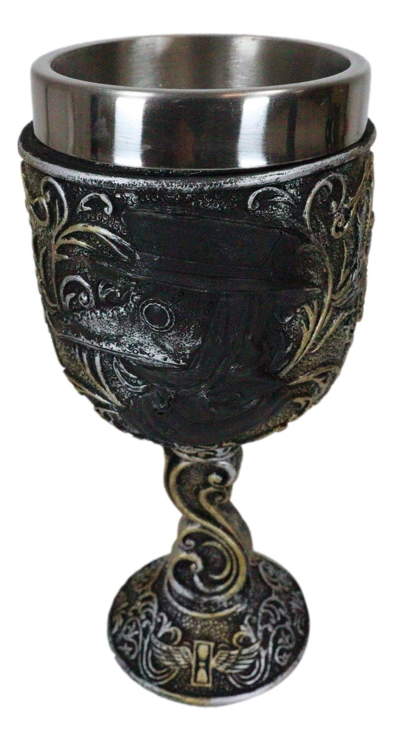 Gothic Alchemy Black Death Steampunk Plaque Doctor Edgar Poe Wine Goblet Chalice