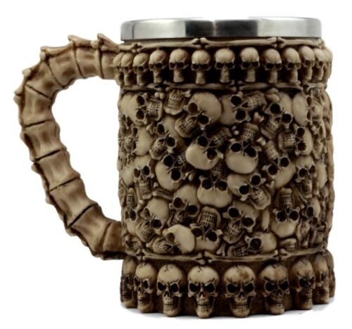Ebros Large Ossuary Skull Bone Graveyard Beer Stein Tankard Coffee Cup Drink Mug 14oz