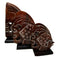 Balinese Wood Handicrafts Tropical Floral Angel Fish Family Set of 3 Figurines