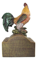Ebros Rustic Country Rooster Chicken On Archway Bridge Bless This Family Sign Figurine