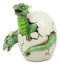 Jurassic Green Hydra Three Headed Dragon Baby Egg Hatchling Figurine Collectible