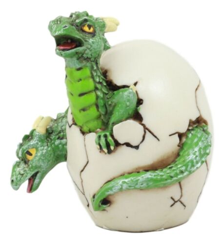 Jurassic Green Hydra Three Headed Dragon Baby Egg Hatchling Figurine Collectible