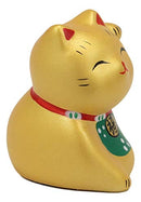 Ebros Japanese Lucky Charm Beckoning Cat Gold Maneki Neko With Baby Bib Mini Figurine