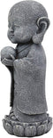 Ebros Japanese Jizo Monk Standing On Lotus Figurine 9.75"H (With Wisdom Pearl)