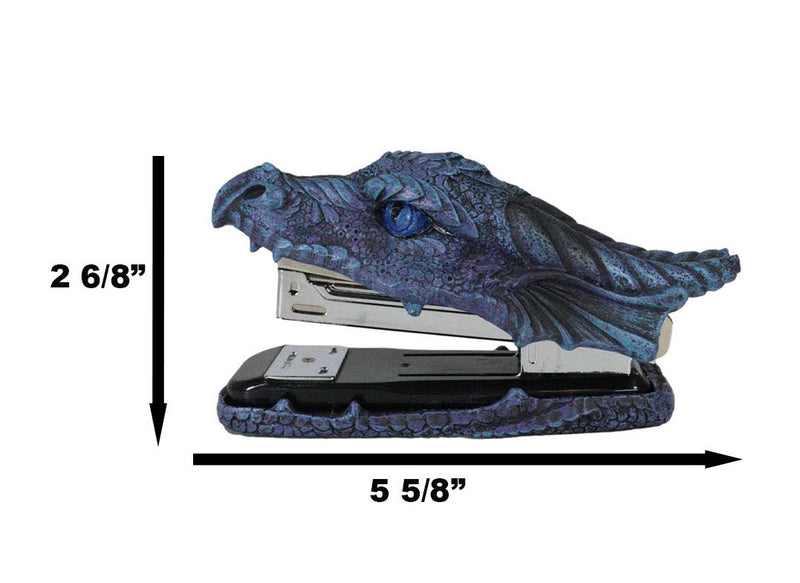 Ebros Legendary Blue Ice Fire Dragon Head Stapler Light Duty Office Desktop Accessory