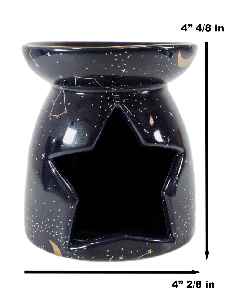 Wicca Purple Constellation Stars And Moon Purple Essential Oil Burner Wax Warmer
