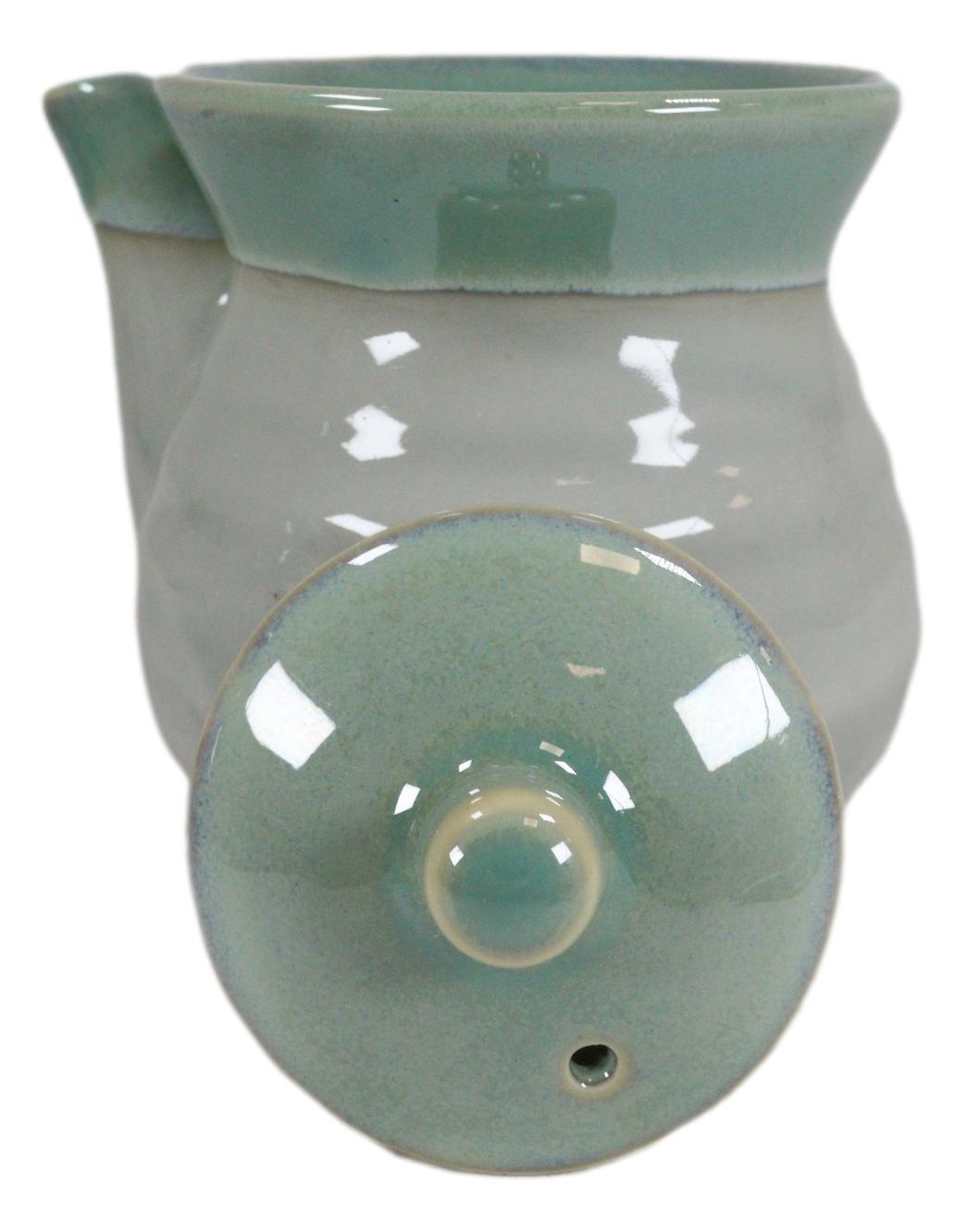 Pack Of 2 Green Japanese Tenmoku Glazed Porcelain Vinegar Soy Sauce Dispensers