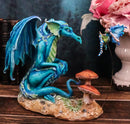 Amy Brown Strange Encounter Blue Dragon With Toadstool Pixie Fairy Figurine