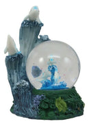 Nautical Marine Dolphin Family Rising With Waves Snow Water Globe Figurine Decor