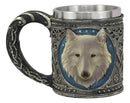 Ebros Gift Alpha Direwolf Wolf Celtic Tribal Magic Resin 16oz Drinking Mug With Stainless Steel Rim Figurine For Coffee Tea Cereal Drinks Halloween Kitchen Dining Decor Of Timber Wolves