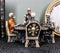 Ebros Skeleton Gamblers For Life Statue 6.25"Long Three Poker Players With A Dealer On A Gambling Den Table Decorative Sculpture
