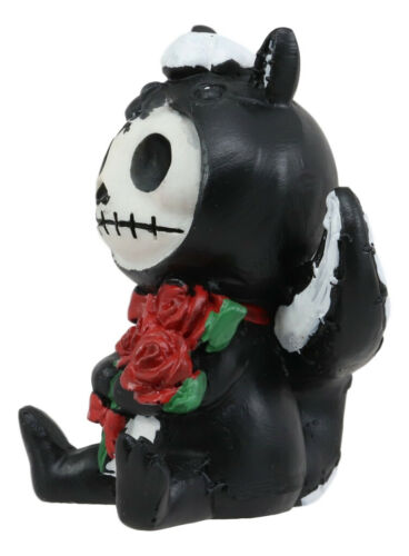 Furrybones Valentines Odo The Skunk Red Roses Skeleton Monster Ornament Figurine - Ebros Gift