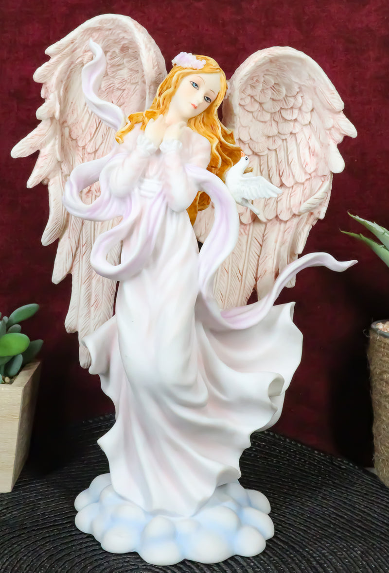 Ebros Heavenly Seraphim Angel Of Wisdom And Worship With Doves On Clouds Figurine