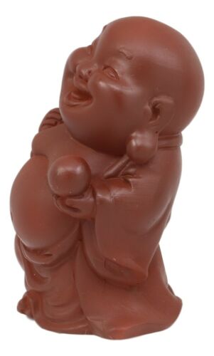Laughing Buddha With Wisdom Pearl Feng Shui Bodhissatva Maitreya Mini Figurine - Ebros Gift