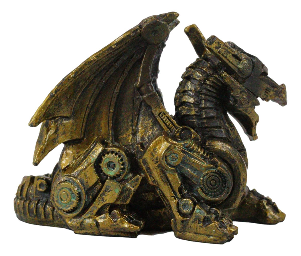 Ebros Gift Steampunk Dragon Figurine Cyber Robot Flying Machine Decorative Figure 3.5"L