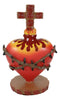 Ebros Day Of The Dead Sacred Heart Of Jesus With Crown Of Thorns Roses & Cross Statue