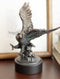 Wings of Glory Bald Eagle Swooping Over Stormy Ocean Waves Electroplated Statue