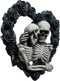 Ebros Our Love is Eternal Skeleton Lovers on Black Rose Wreath Wall Sculpture