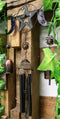 Stained Glass Triple Moons Pentagram Sacred Geometry Metal Wind Chime Suncatcher