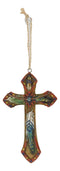 Rustic Western Native Indian Christian Crosses Set of 4 Christmas Tree Ornaments