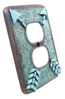 Indian Turquoise Crossed Arrows Friendship Wall Double Receptacle Plates Set
