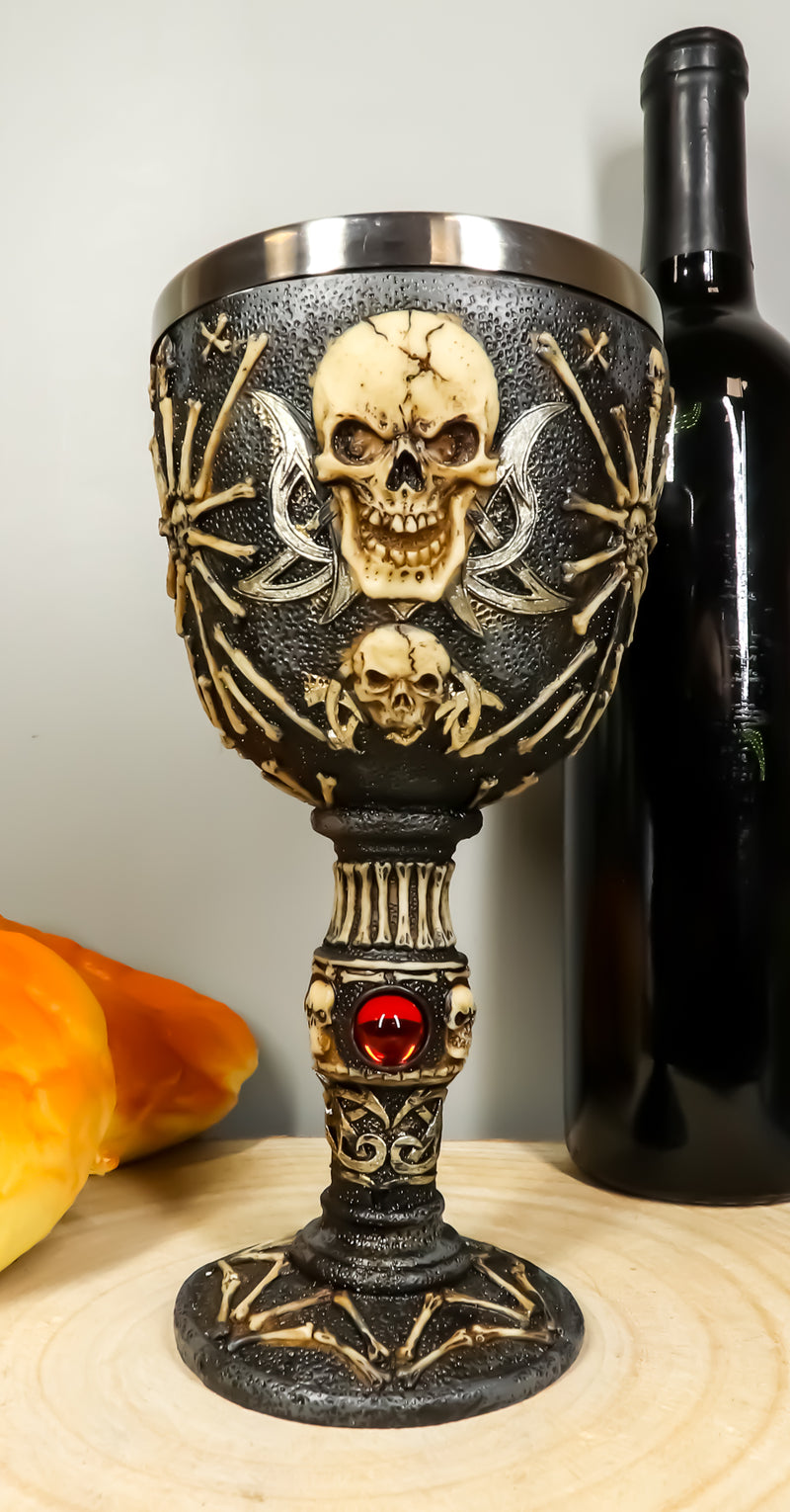 Pirate Star Boneyard Ossuary Skull Sacrifice Wine Goblet Drink Chalice Cup 6oz