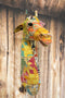 Safari Wild Giraffe Hand Crafted Paper Mache In Sari Fabric Wall Head Decor