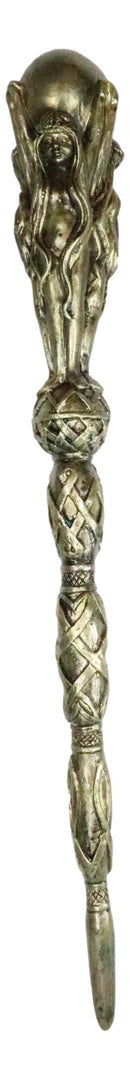 Ebros The Occult Wicca Sacred Moon Triple Goddess Magic Wand Cosplay Prop 14"L