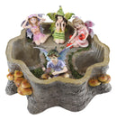 Mini Fairy Garden Fairies With Tree Stump House Nook Display Figurine Set Of 5