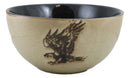 Set Of 2 Rustic Western Patriotic Bald Eagle Ceramic Pasta Salad Soup Bowls 21oz