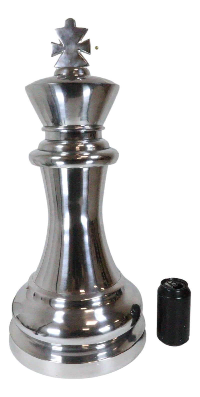 Modern Deluxe Oversized 24"H Oxford Heirloom King Chess Aluminum Sculpture