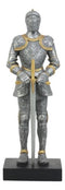 Ebros El Cavaliere Italian Knight with Long Sword Statue 13" Tall Suit of Armor Swordsman Medieval Knight Figurine Age of Kings