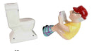 Reading Old Grandpa With Pants Down On Toilet Seat Salt And Pepper Shakers Set