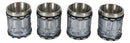 Ebros Western Novelty Revolver Pistol Gun Barrel Cylinder Shot Glass 2-Ounce Set of 4