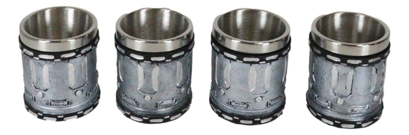 Ebros Western Novelty Revolver Pistol Gun Barrel Cylinder Shot Glass 2-Ounce Set of 4
