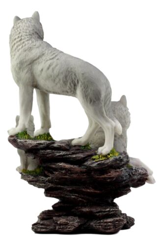 Large Denizens Of Twilight Timber Wolf Family Statue 14.25"H Wildlife Animal